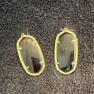 Kendra Scott Black and Gold Drop Earrings
